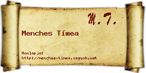 Menches Tímea névjegykártya
